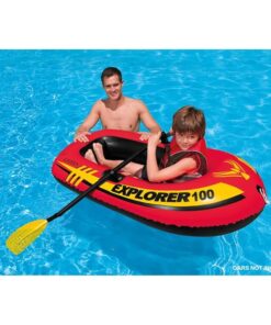 INTEX Explorer Inflatable Boat Series: Dual Air Chambers – Welded Oar Locks – Grab Handles – Bow Rope – Sporty Design Explorer 100 31 71K7WGhOBiL