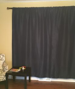 Eclipse Fresno Modern Blackout Thermal Rod Pocket Window Curtain for Bedroom (1 Panel), 52" x 84", Dark Blue 52 in x 84 in 27 71K8LPEMvKL