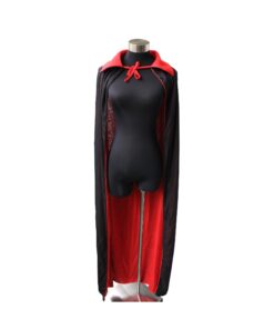 Alternative view of IDS Halloween Cloak Unisex Adult 140cm Long Black Red Vampire Dracula Villian Goth Magician XL Reversible Cosplay Cape