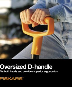 Fiskars Square Garden Spade Shovel - 46" - Steel Flat Shovel with D-Handle - Garden Tool for Digging, Lawn Edging, Pruning - Heavy Duty Weed Puller Tool - Black/Orange 28 71KAgk2XqmL