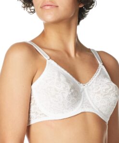 Bali Women's N Smooth Stretch Lace Underwire Bra Df3432 38DD White 9 71KAlmopr0L