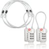 Lumintrail TSA Approved Lock for Luggage or Suitcase, Easy-to-Read 3 Digit Personalized Combination, Metal Travel Suitcase Luggage Lock, Silver, with a 4-FT Braided Steel Cable (2 Pack) Silver, 2 Pack (Lock & Cable) 24 71KBMf7IBRL