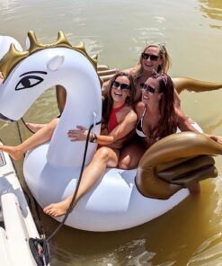 Jasonwell Giant Inflatable Pool Float - Golden Swan Pegasus Pool Floatie Summer Beach Swimming Outdoor Pool Party Lounge Raft Decorations Toys for Adults & Kids 39 71KBStLsglL