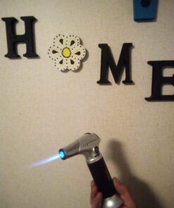 TBTEEK Butane Torch, Kitchen Torch Cooking Torch with Safety Lock & Adjustable Flame for Cooking, BBQ, Baking, Brulee, Creme, DIY Soldering(Butane Not Included) Silver 37 71KBXSxFL