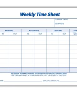 Adams Weekly Time Sheet, 1-Part, 5.5 x 8.5 Inches, Blue/White, 100 Sheets Per Pad, 2 Pack (9507ABF) 3 71KBeOu7P4L