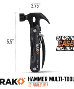 RAK Hammer Multitool Christmas Gifts for Men - Cool Unique Gifts For Men Who Have Everything - Compact DIY Survival Multi Tool - Backpacking & Camping Accessories - Stocking Stuffer Gifts 15 71KBehgJpjL