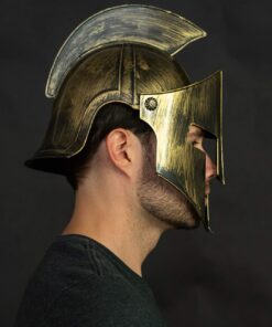 Medieval Knight Gladiator Spartan Gold Roman Warrior Greek Costume Helmet 19 71KCKMm6DGL