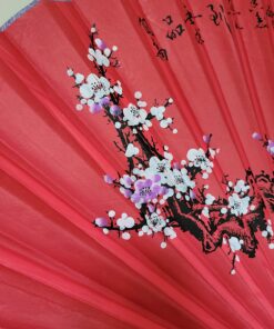 "Classic 35"" Oriental Feng Shui Wall Fan-Red flowers" 8 71KCN38bL
