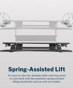 Vari - VariDesk Pro Plus 36 - Desktop Standing Desk Converter - Adjustable Desk Riser with 11 Height Settings - Sit Stand Desk Dual Monitor Standing Desk Riser with Spring Loaded Lift (Black) Black 29 71KDLhZ3BAL