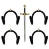 YYST MINI Adjustable Sword , Wall Hook Display Hanger Wall Mount for Sword ,Dagger ,Axe,KeyBlade, etc-4/PK- No Sword-Vertical Display 48 71KEQexgkpL