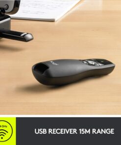 Logitech Wireless Presenter R400, Wireless Presentation Remote Clicker with Laser Pointer Red Laser 5 buttons 20 71KEXcgKemL