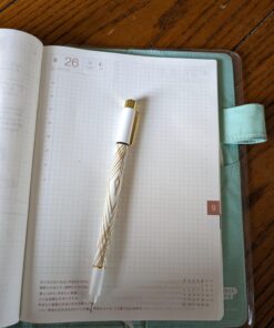 Pens Bulk 6-Pack, Black Ink pens,Quick Dry Ink Gel Pens, Medium Point Pens,Waterproof Micro-Pen,White and simple fashion penholder Smooth Writing for Office Supplies School Home Note Taking writing White 28 71KEaq0R1uL