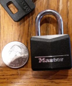 Master Lock Covered Aluminum Padlock with Key, Black, 4 count (Pack of 1) 4 count (Pack of 1) 31 71KFlhkK2kL