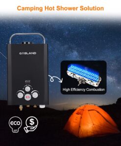 Tankless Water Heater, GASLAND Outdoors BE158B 1.58GPM 6L Portable Gas Water Heater, Instant Propane Water Heater, Overheating Protection, Easy to Install, Use for RV Cabin Barn Camping Boat, Black 25 71KFyDaICyL