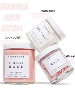 HERBIVORE Calm Soaking Bath Salts – Natural Himalayan Pink Salt, Moisturizing + Relaxing, Ylang Ylang & Vanilla, Plant-Based, Vegan, Cruelty-Free, 8 oz 16 71KG70taFL