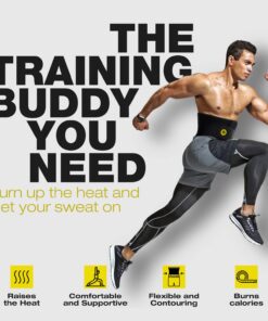 ActiveGear Waist Trimmer Belt Slim Body Sweat Wrap for Stomach and Back Lumbar Support Yellow Large 25 71KGrr19u0L