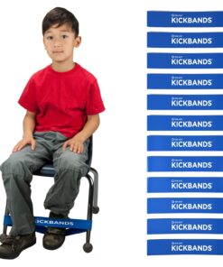 KICK BANDS Chair Bands for Kids with Fidgety Feet - Fidget Chair Bands for Kids 12-Pack - Kickbands ADHD Band for Classroom Chairs & Desks - Solace Sensory Kickband (BLUE) 12-Pack (BLUE) 6 71KHEtYT8L