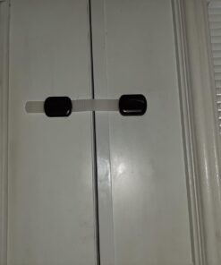 Baby Safety Locks | Child Proof Cabinets, Drawers, Appliances, Toilet Seat, Fridge and Oven | Tools Not Required | Uses 3M Adhesive with Adjustable Strap and Latch System (6-Pack, Brown) 45 71KIXsReOL