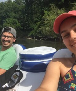 Intex River Run II Inflatable 2-Person Pool Tube Float with Attached Cooler and Repair Kit Multi-colored 41 71KIxT29M6L