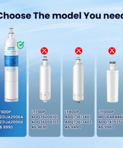 Alternative view of GOLDEN ICEPURE 5231JA2005A Replacement for LG LT600P, 3PACK, 469990, RFC1000A, WF300, FML-2 Refrigerator Water Filter 5231JA2006B, LFX25961SB, LSC27931ST, LFX25971ST, LRSC26925TT, LSC27990TT