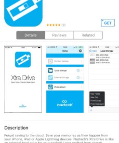 Naztech Xtra Drive 16GB USB 3.0 Mobile Flash Drive with Lightning Connector For iPhone, iPads & Computers 35 71KJiGJ97L