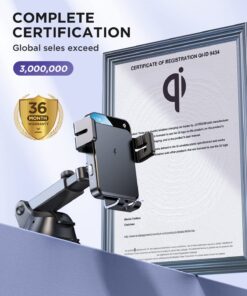 Wireless Car Charger,15W Qi Fast Charging Car Charger Phone Holder Mount, Auto-Clamping Alignment Windshield Dashboard Air Vent Cell Phone Holder for iPhone 15 Pro Max/15 Pro, Galaxy S23/S22 etc 26 71KK1eSLG6L