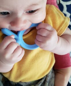 Alternative view of Comotomo Silicone Baby Teether, Blue, 1.75x1.75x3 Inch (Pack of 1) 1.75x1.75x3 Inch (Pack of 1)