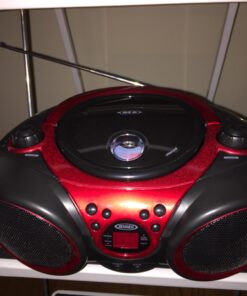 JENSEN CD-490 Portable Stereo CD Player with AM/FM Radio and Aux Line-In, Red and Black 23 71KMefyvJ7L