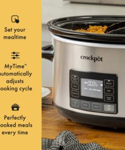 Crock-Pot 7 Quart Portable Programmable Slow Cooker with Timer and Locking Lid, Stainless Steel 43 71KMscN9k0L