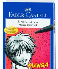 Faber-castell Manga Pitt Artist Pens 8/pkg 5 Shades of Gray 3 Assorted Tip Black 167107