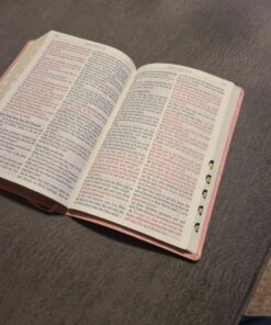 KJV Holy Bible, Giant Print Full-size Faux Leather Red Letter Edition - Thumb Index & Ribbon Marker, King James Version, Pink Leather Bound 57 71KOhBY yvL