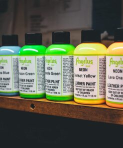 Angelus Neon Acrylic Paint Starter Kit, 6 Pack for Shoes, Boots, Bags, Furniture, Shirts, & More 20 71KPNEb9DfL