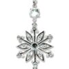 Silver Crystal Snowflake Drop Christmas Ornament - 6" Long with Clear Diamond Shaped Crystals and a Hanging Star 22 71KPV3306CL