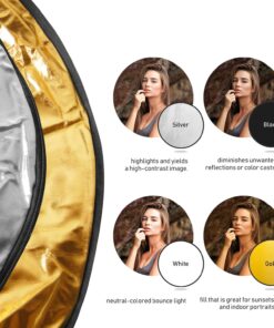 LimoStudio 43" 5 in 1 Photography Studio Collapsible Multi Photo Disc Reflector, 5 Colors White, Black, Silver, Gold, Translucent for Photo Video Studio, AGG808 43 Inch 10 71KQ9cINZ2L