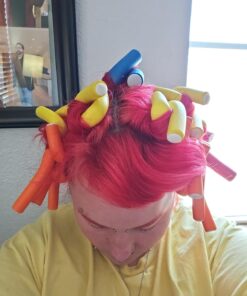 Tifara Beauty Salon Heatless Flexible Hair Rollers Curlers 42-pack 7" Soft Foam Flexi Twist Curling Rods for Short Long Hair 76 71KR2 jGnGL