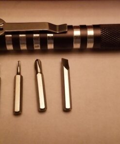 Kershaw TX-Tool (TXTOOL); 4.8 in. Single-Position Multifunction Magnetic Bit Driver; Includes T-6, T-8, T-10, 2 Phillips and Slotted Screwdriver Bit; 1.1 oz., Black 43 71KRBZabCIL