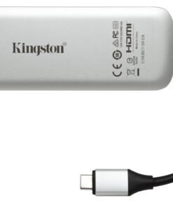 Kingston Nucleum USB C Hub, 7-In-1 Type-C-Adapter Hub Connect USB 3.0, 4K HDMI, SD and MicroSD-Card, USB Type-C Charging for MacBook, Chromebook, and Other USB Type-C devices Single Item 35 71KRZhyfmAL
