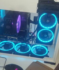 Cooler Master Hyper 212 RGB Black Edition CPU Air Cooler, SF120R RGB Fan, 4 CD 2.0 Heatpipes, Anodized Gun-Metal Black, Brushed Nickel Fins, RGB Lighting for AMD Ryzen/Intel LGA1151 59 71KS2jF7F2L