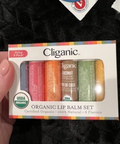 Cliganic USDA Organic Lip Balm Set - 6 Flavors - 100% Natural Moisturizer for Cracked & Dry Lips Variety 6 Count (Pack of 1) 51 71KSLxYdT3L
