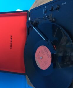 Crosley CR8005D-BK Cruiser Deluxe Vintage 3-Speed Bluetooth Suitcase Vinyl Record Player Turntable, Midnight Bluetooth In 25 71KSh pOG3L