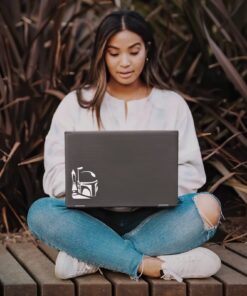 Boba Fett Helmet Sticker Decal Notebook Car Laptop 4" x 5" (White) 9 71KUZQyFzL