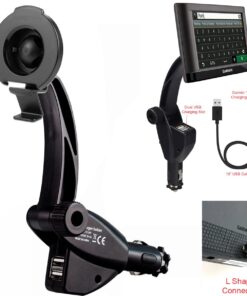 Dual USB Lighter Socket Car Mount w/Cable Charger Adapter for Nuvi 42 44 52 54 55 56 57 58 65 66 67 68 2539 2557 2558 2559 2577 2589 2597 2598 2599 LM GPS 10 71KUf7jqq L