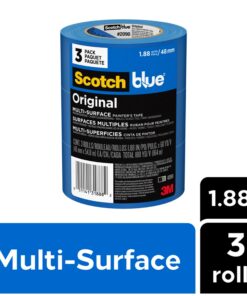 Alternative view of Scotch Painter's Tape Original Multi-Surface Painter's Tape, 1.88 Inches x 60 Yards, 3 Rolls, Blue, Paint Tape Protects Surfaces and Removes Easily, Multi-Surface Painting Tape for Indoor and Outdoor Use