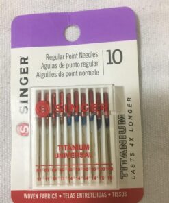 SINGER 04808 Titanium Universal Regular Point Machine Needles Woven Fabric, Assorted Sizes, 10-Count 80/11, 90/14, 100/16 10.0 24 71KW zxks8L