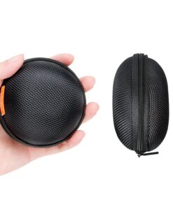 Earbuds Case 2 Pack - GLCON Small Electronic Zipper Case - Shockproof Hard EVA Storage Pouch Zipper Carrying Case for Airpods, Earphone, Ear Bud, Adapter, Cable, Charger, Headset - Black 25 71KW2QPEadL