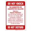 Do Not Knock Do Not Disturb Sign, No Soliciting Sign, 10x7 Inches, Rust Free .040 Aluminum, Fade Resistant, Made in USA by Sigo Signs 4 71KX8GFwIL