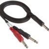 Hosa STP-201 1/4" TRS to Dual 1/4" TS Insert Cable, 1 Meter 1 Count (Pack of 1)