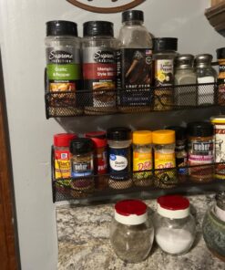 Deco Brothers Wall Mounted Single Tier Mesh Hanging Spice Rack, Set of 2, Bronze 2 Pack 26 71KYvs2ubTL 1