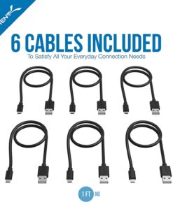 Alternative view of SABRENT [6-Pack 22AWG Premium 1ft Micro USB Cables High Speed USB 2.0 A Male to Micro B Sync and Charge Cables [Black] (CB-UM61)