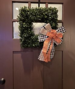 Home Boxwood Wreath-16.5-Inch Square UV Resistant Artificial Spring, Summer, Fall or Winter Outdoor/Indoor Wreaths for Front Door by Pure Garden, 16.5x3, Green 25 71KZF4TTuJL